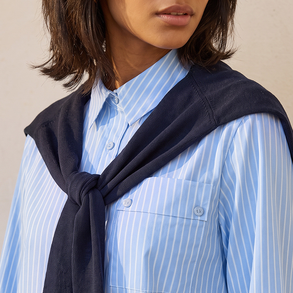 قميص مقلم بزينة كارديجان وهمي من سبلاش يوث-women-clothing-shirtsandblouses-shirts-image-6