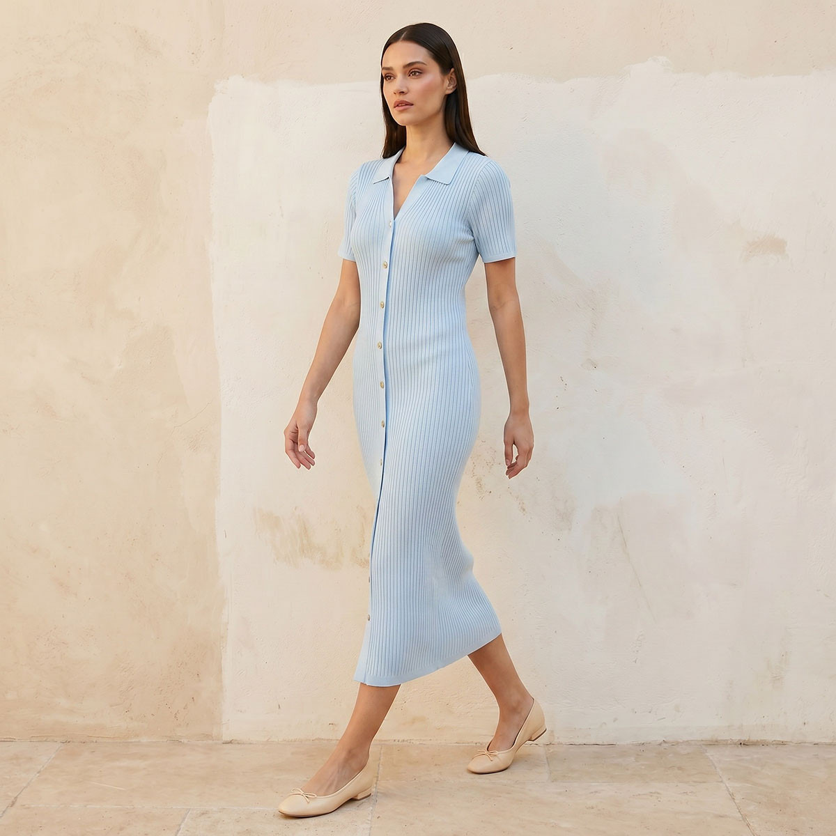 فستان بوديكون مضلّع بياقة عادية من سبلاش يوث-women-clothing-dresses-image-3