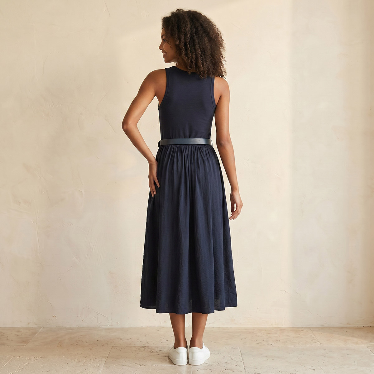 فستان ميدي إيه لاين بحزام بإبزيم من سبلاش يوث-women-clothing-dresses-image-4