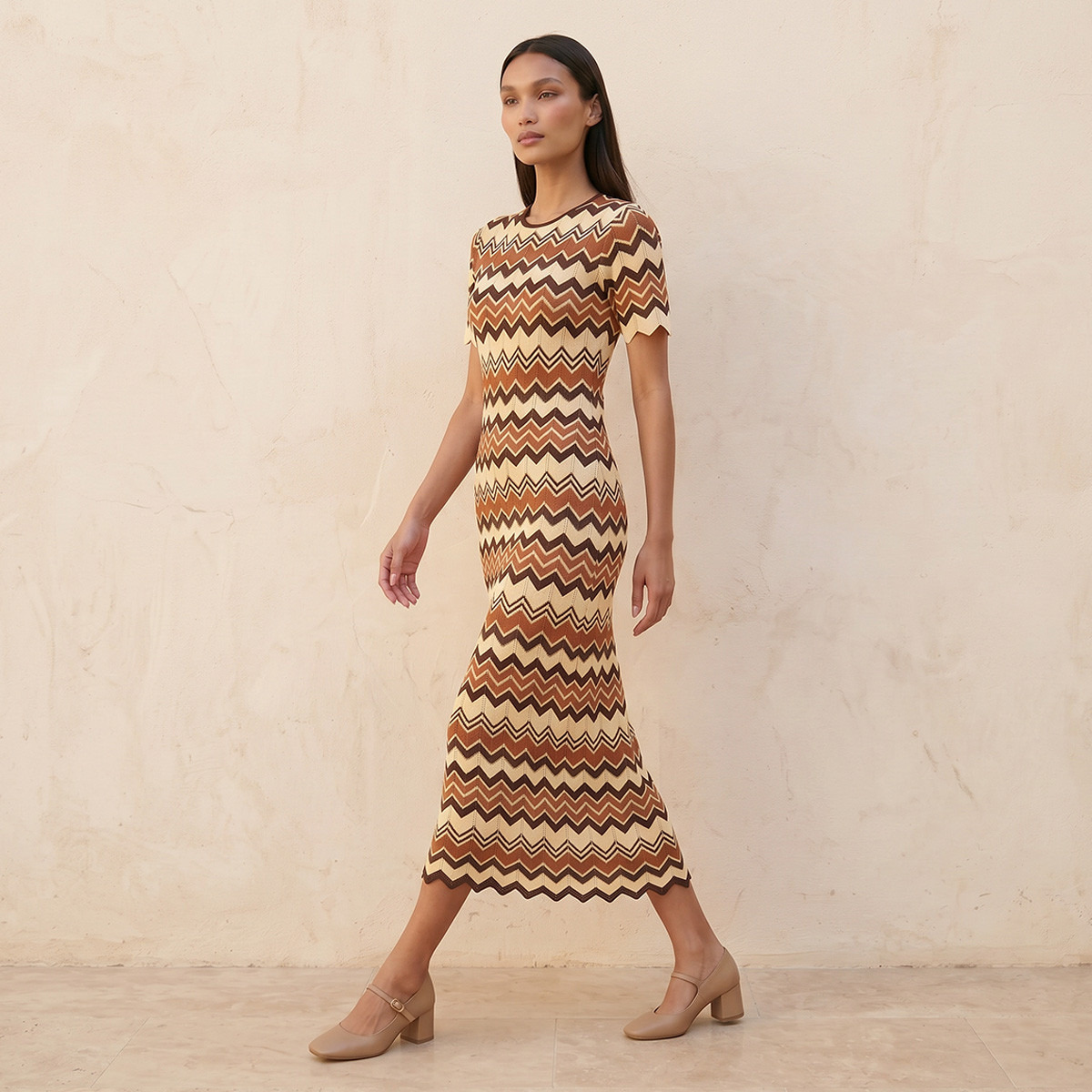 Splash Youth Chevron Textured Maxi Dress-women-clothing-dresses-image-3
