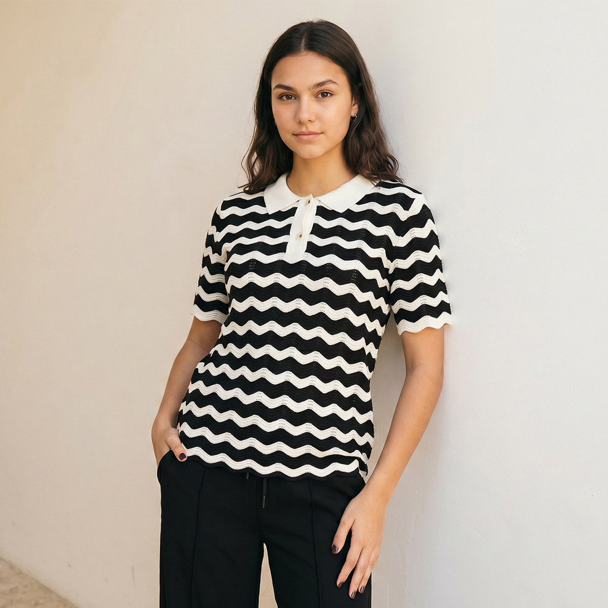 تيشيرت بولو بطبعات شيفرون من سبلاش يوث-women-clothing-tshirts-image-1