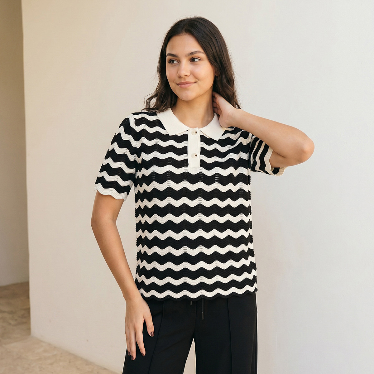 تيشيرت بولو بطبعات شيفرون من سبلاش يوث-women-clothing-tshirts-image-5