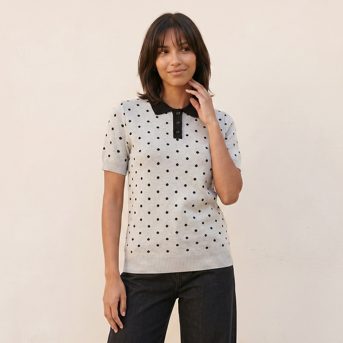 كنزة بطبعات منقّطة من سبلاش يوث-women-winterwear-cardigansandjumpers-jumpers-image-1