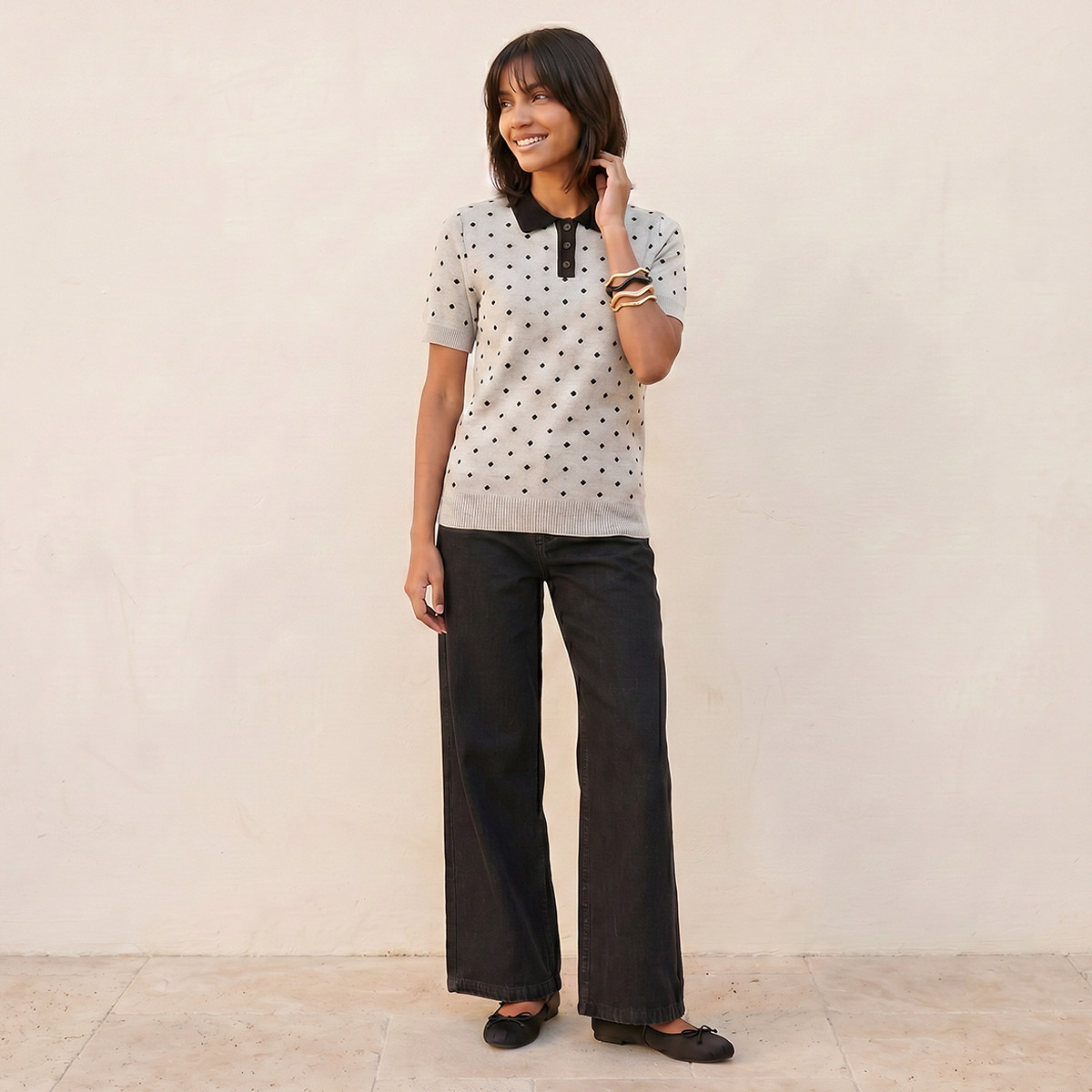 كنزة بطبعات منقّطة من سبلاش يوث-women-winterwear-cardigansandjumpers-jumpers-image-5