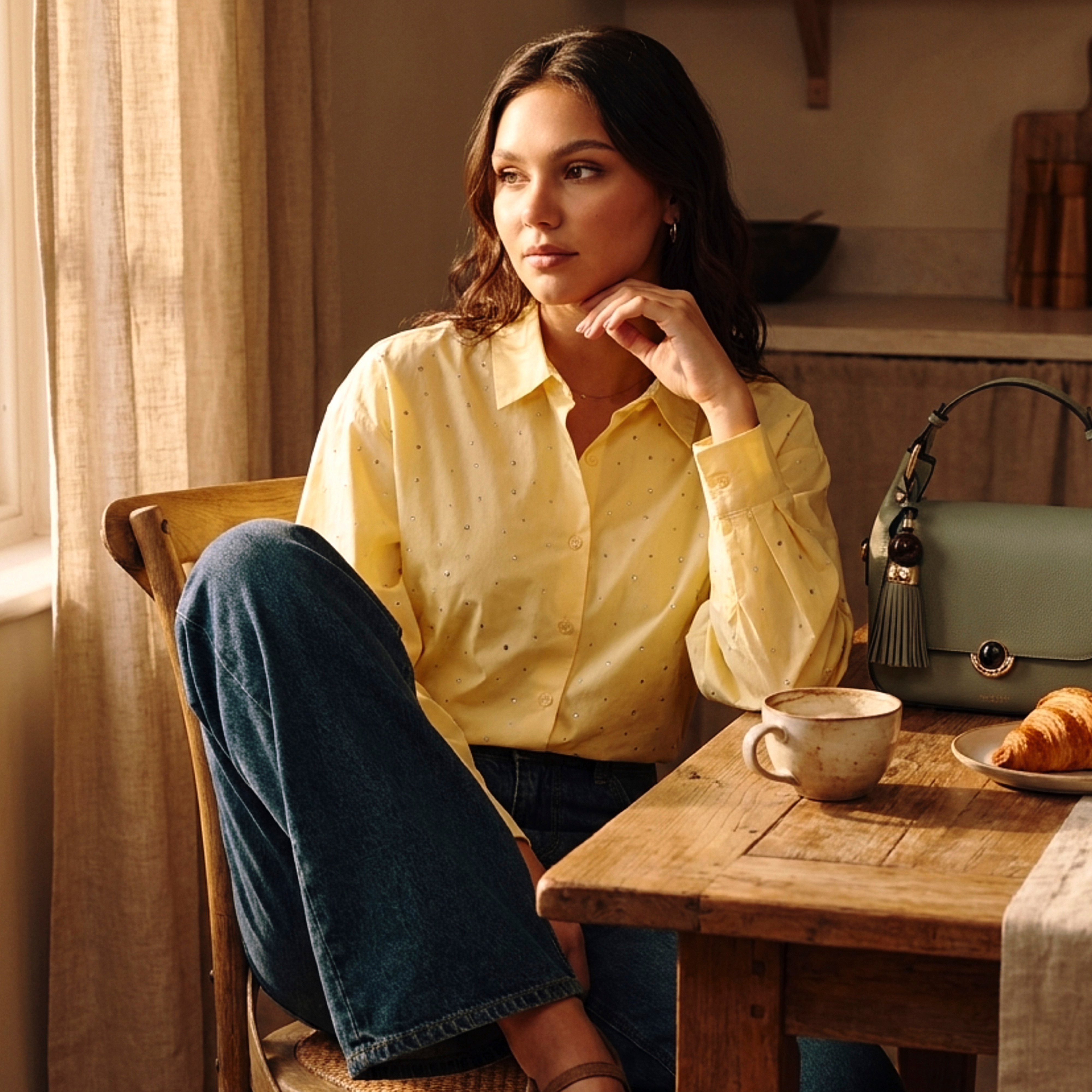 قميص قطن فضفاض مزين من سبلاش يوث-women-clothing-shirtsandblouses-shirts-image-1