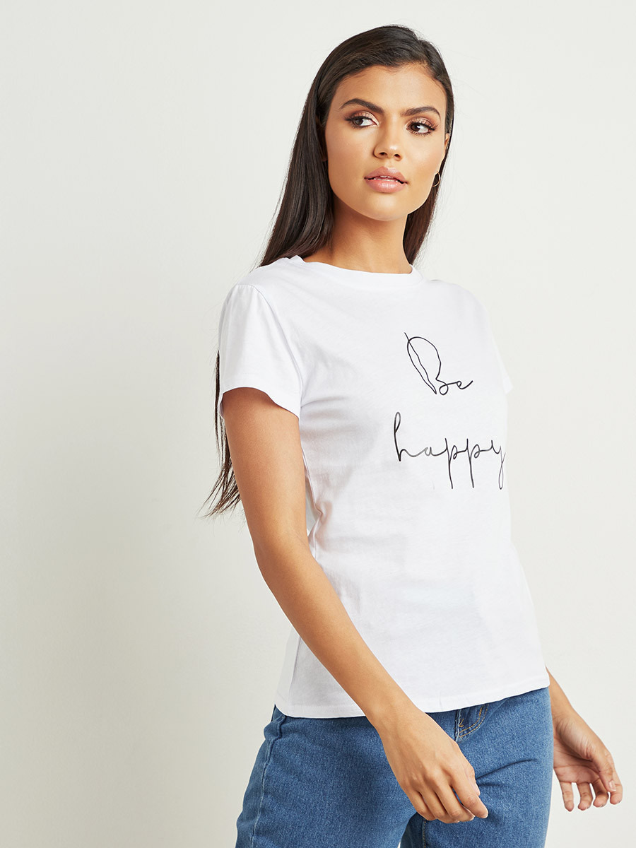 تيشيرت مطبوع بأكمام قصيرة من ستايلي-women-clothing-tshirts-image-2
