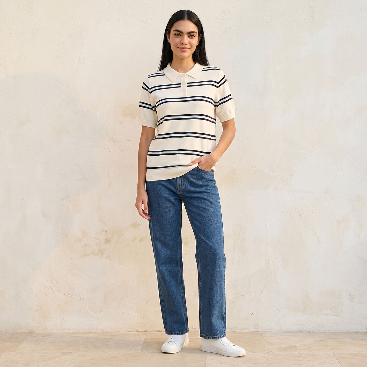 Splash Youth Polo T-shirt with Stripes-women-clothing-tshirts-image-3