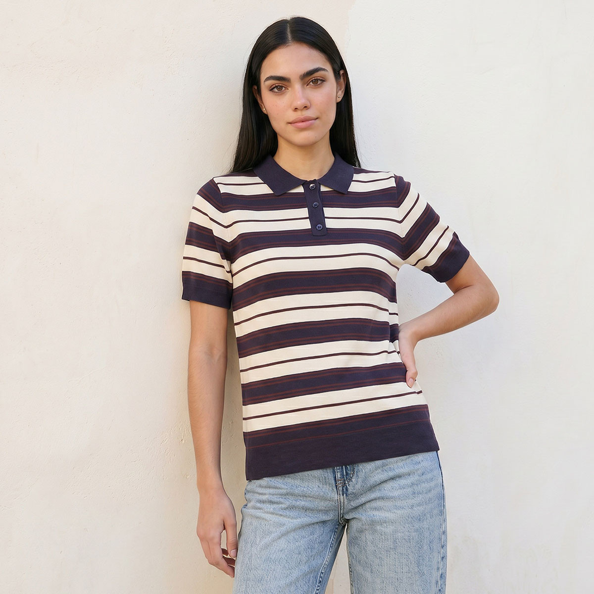 Splash Youth Polo T-shirt with Stripes-women-clothing-tshirts-image-1