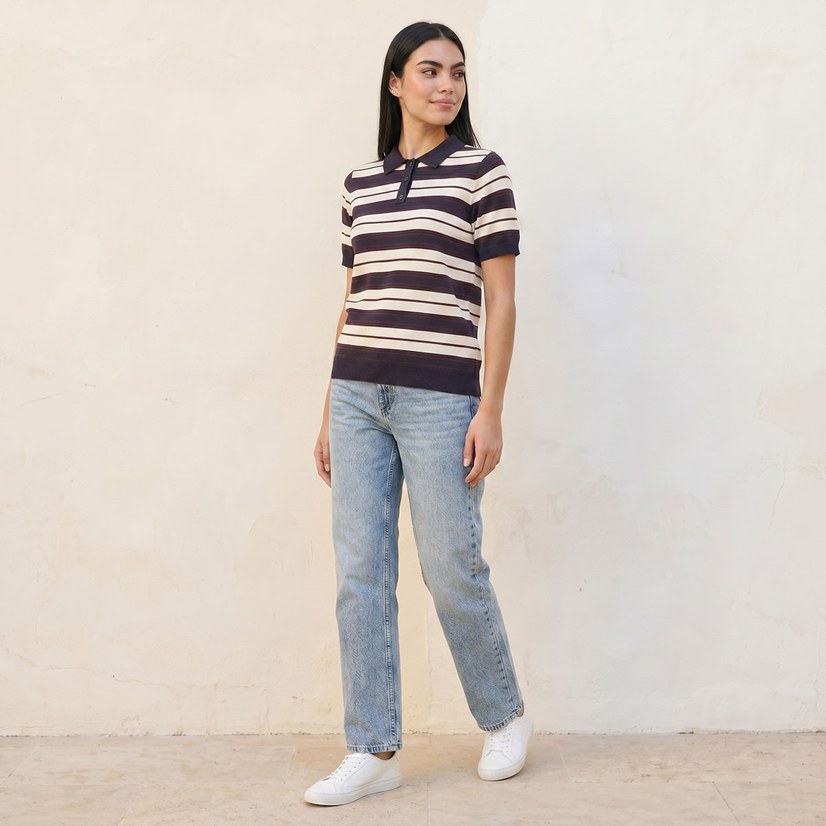 Splash Youth Polo T-shirt with Stripes-women-clothing-tshirts-image-3