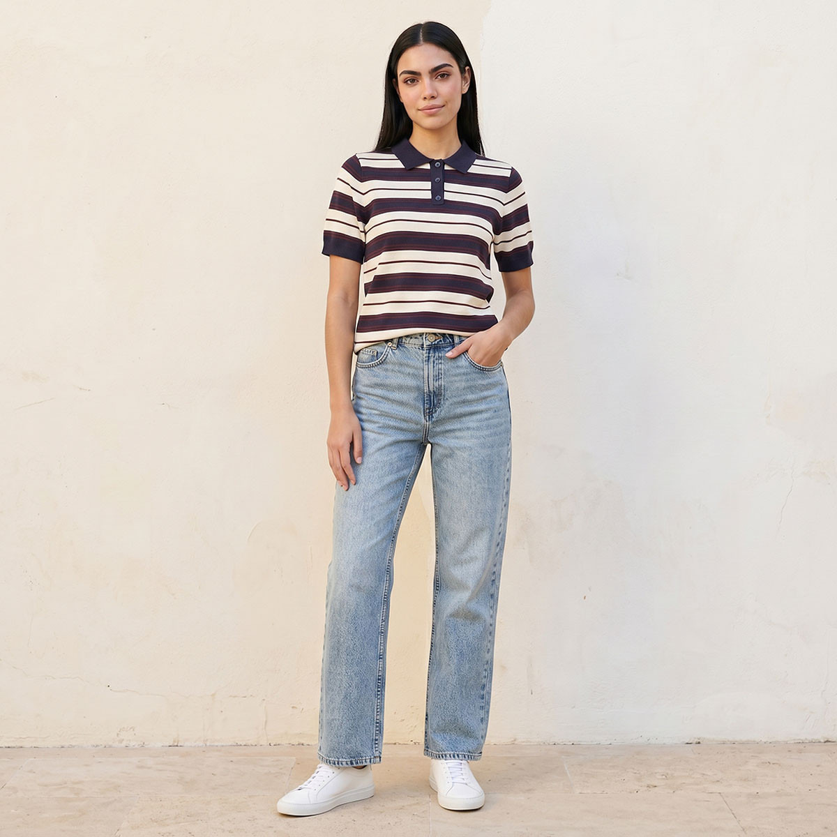 Splash Youth Polo T-shirt with Stripes-women-clothing-tshirts-image-5