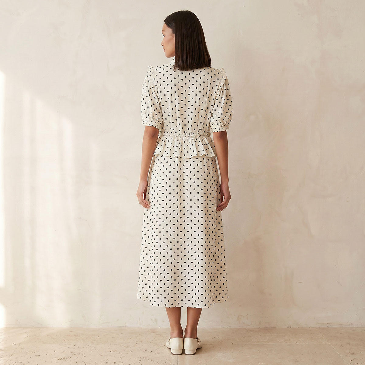 فستان قميص بكشكش وطبعات منقطّة من سبلاش يوث-women-clothing-dresses-image-5