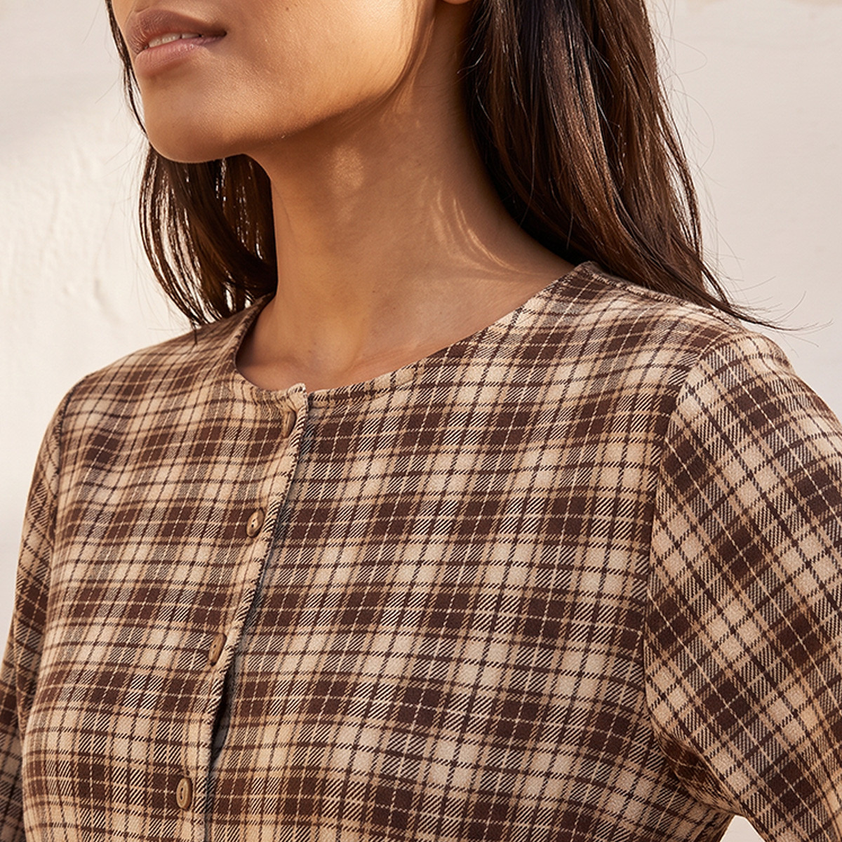 فستان قميص ميدي كاروهات بحزام من سبلاش يوث-women-clothing-dresses-image-6