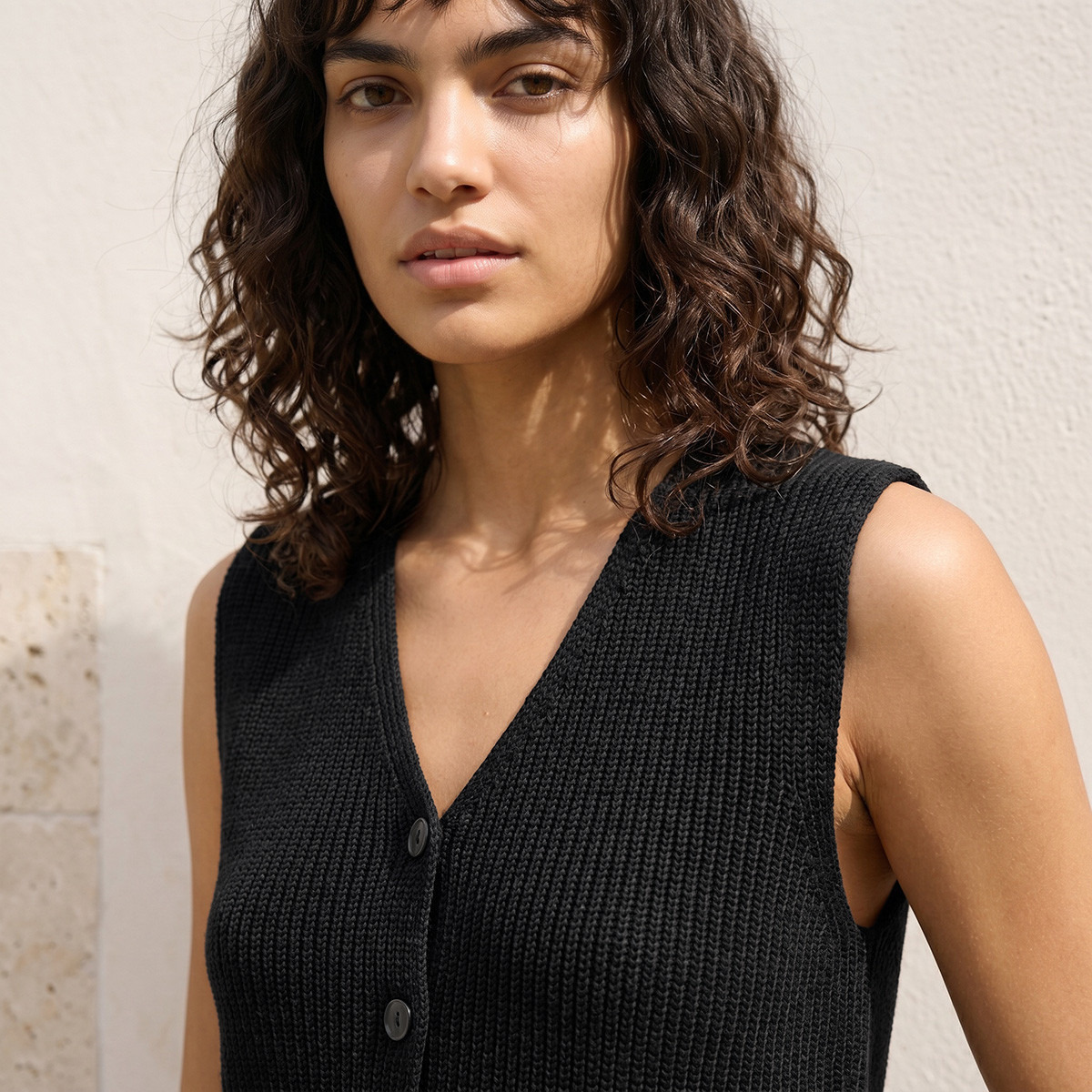 Splash Youth Ribbed V-neck Sleeveless Cardigan-women-winterwear-cardigansandjumpers-cardigans-image-7