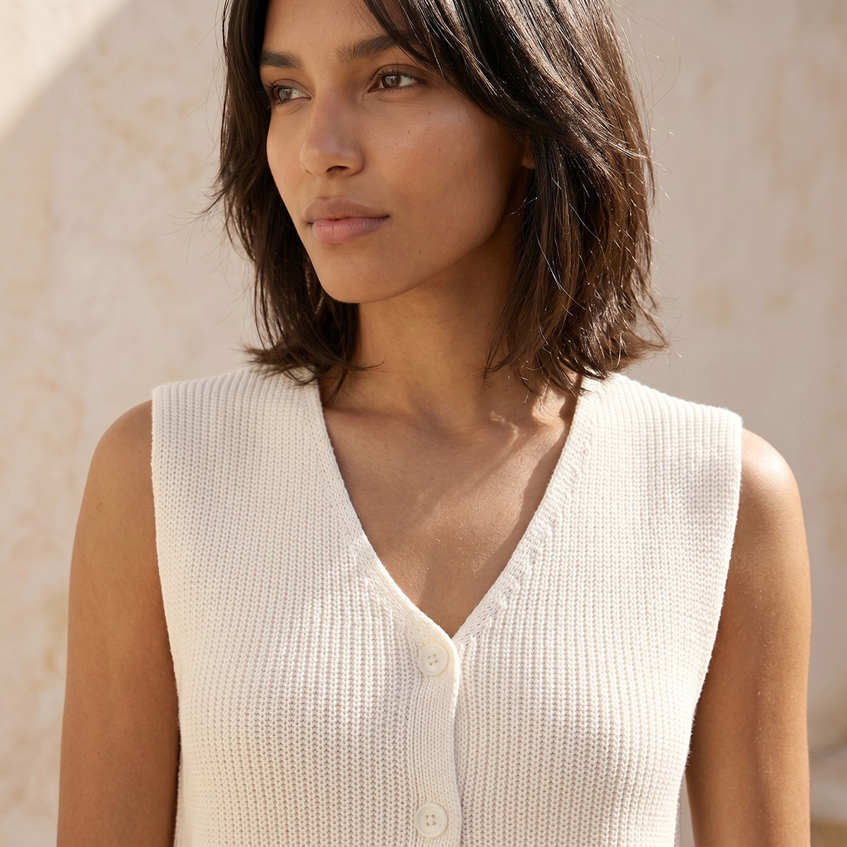 Splash Youth Ribbed V-neck Sleeveless Cardigan-women-winterwear-cardigansandjumpers-cardigans-image-7