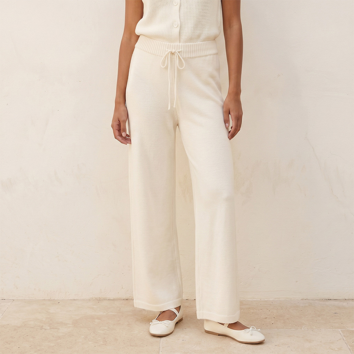 بنطلون بقصة مستقيمة وخصر برباط من سبلاش يوث-women-clothing-trousers-image-1