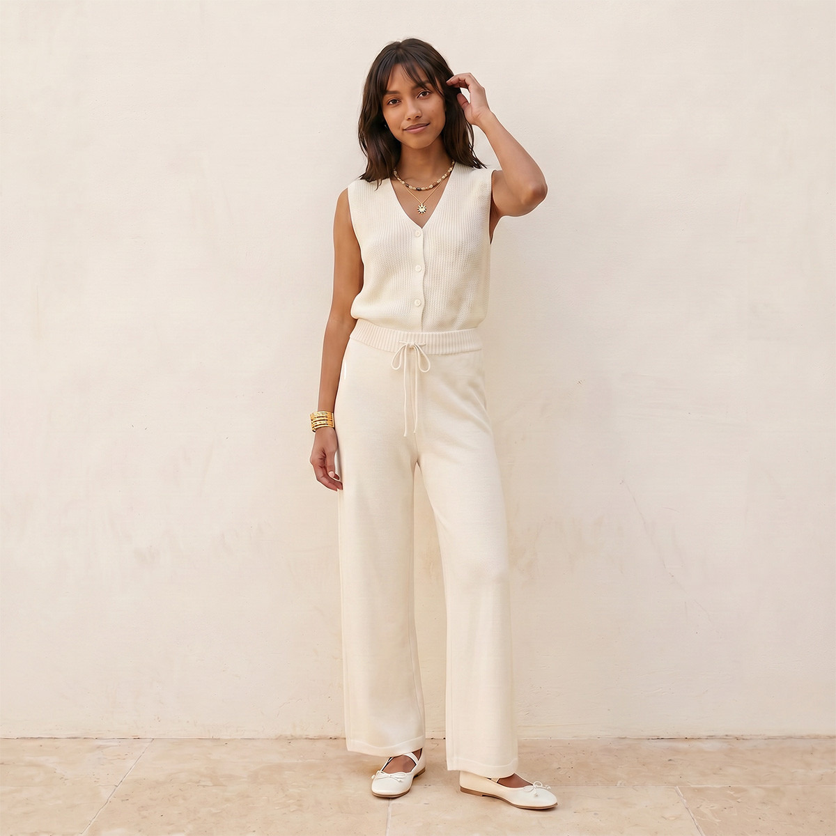 بنطلون بقصة مستقيمة وخصر برباط من سبلاش يوث-women-clothing-trousers-image-5