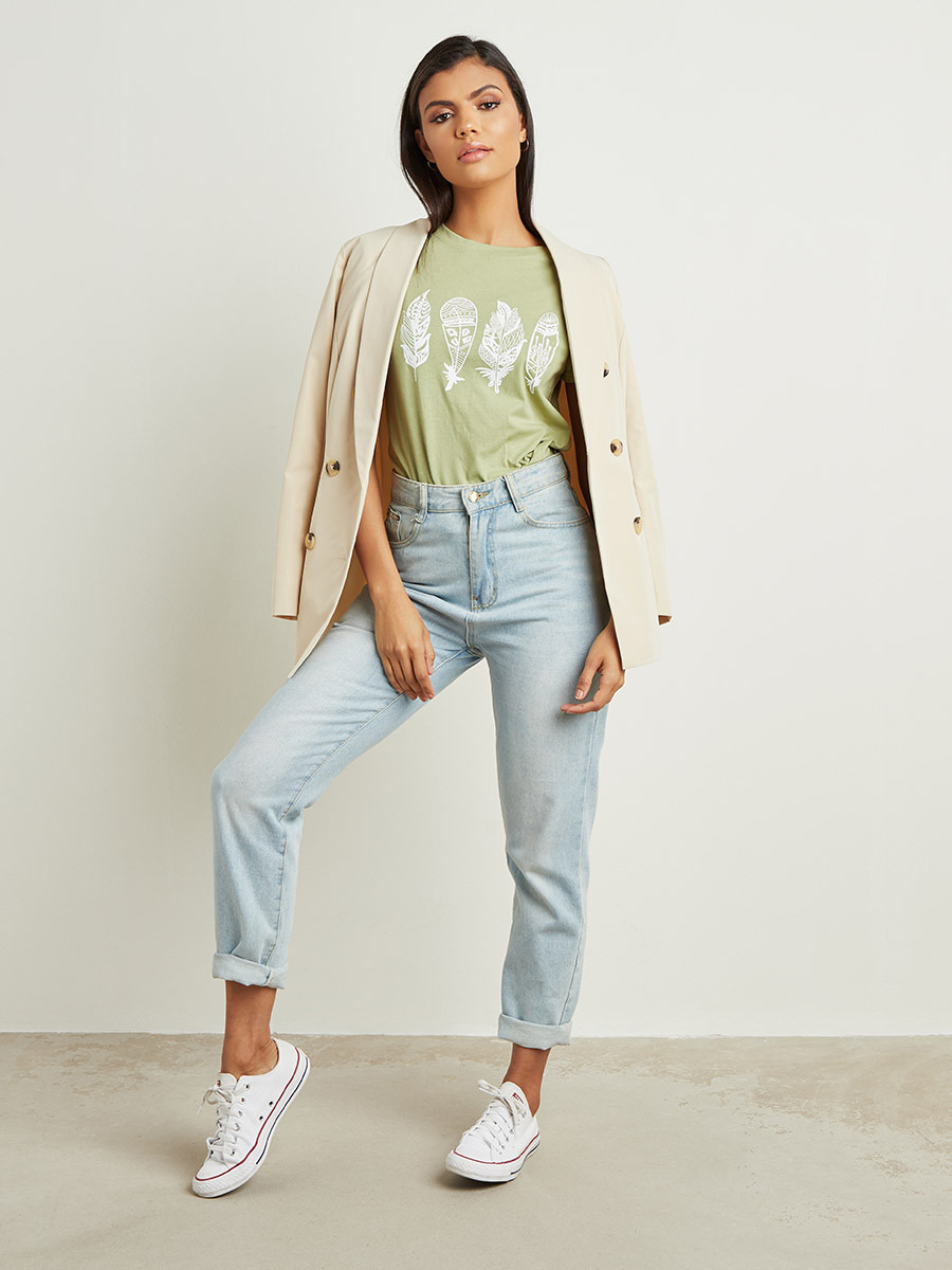 تيشيرت مطبوع بقصة واسعة من ستايلي-women-clothing-tshirts-image-2