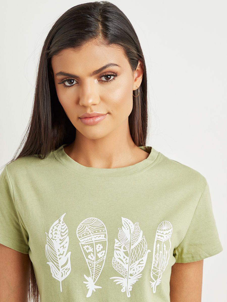 تيشيرت مطبوع بقصة واسعة من ستايلي-women-clothing-tshirts-image-4