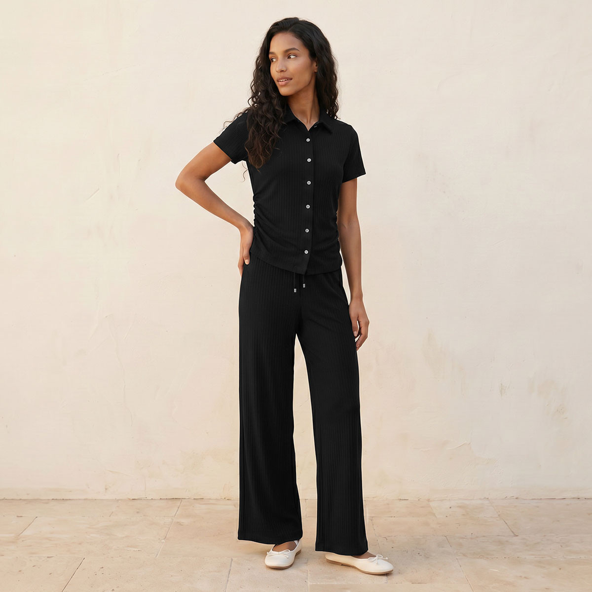 قميص بتفاصيل كشكش من سبلاش يوث-women-clothing-shirtsandblouses-shirts-image-3