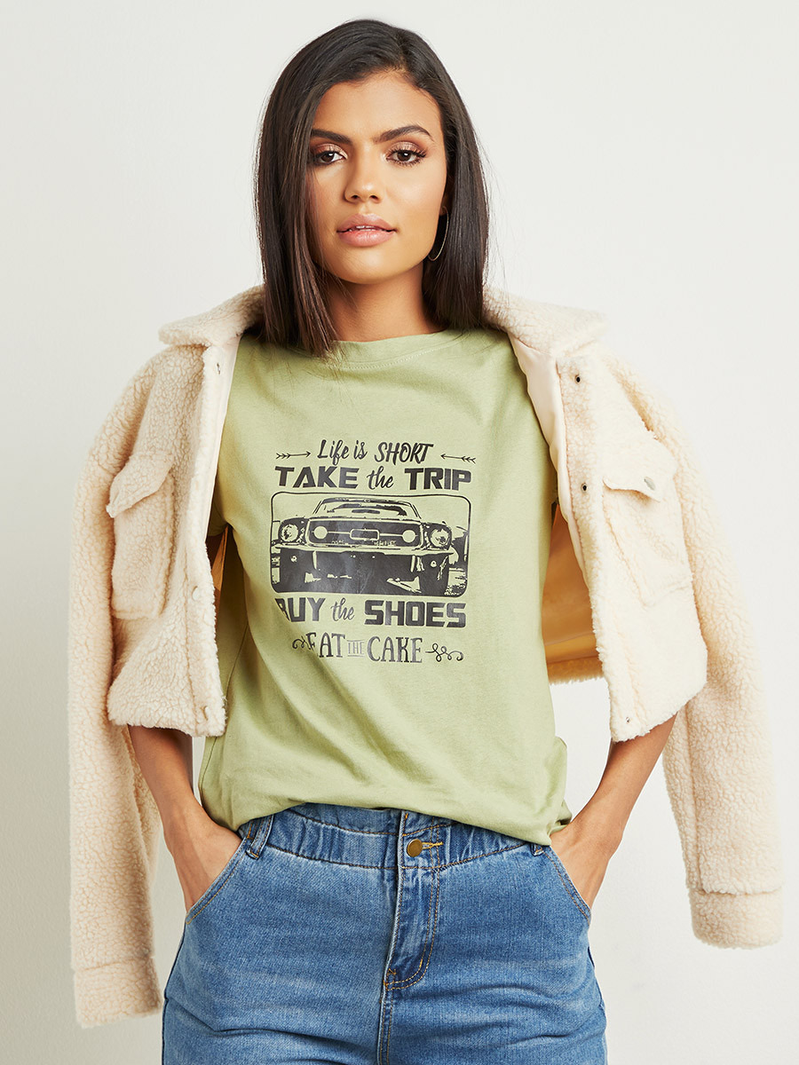 تيشيرت مطبوع بقصة واسعة من ستايلي-women-clothing-tshirts-image-1