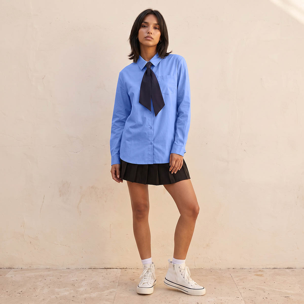 Splash Youth Shirt with Neck Tie-women-clothing-shirtsandblouses-shirts-image-2