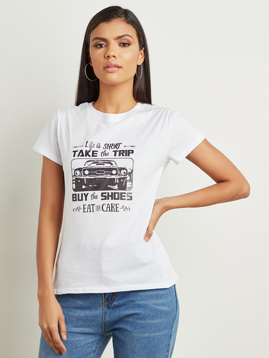 تيشيرت مطبوع بقصة واسعة من ستايلي-women-clothing-tshirts-image-5