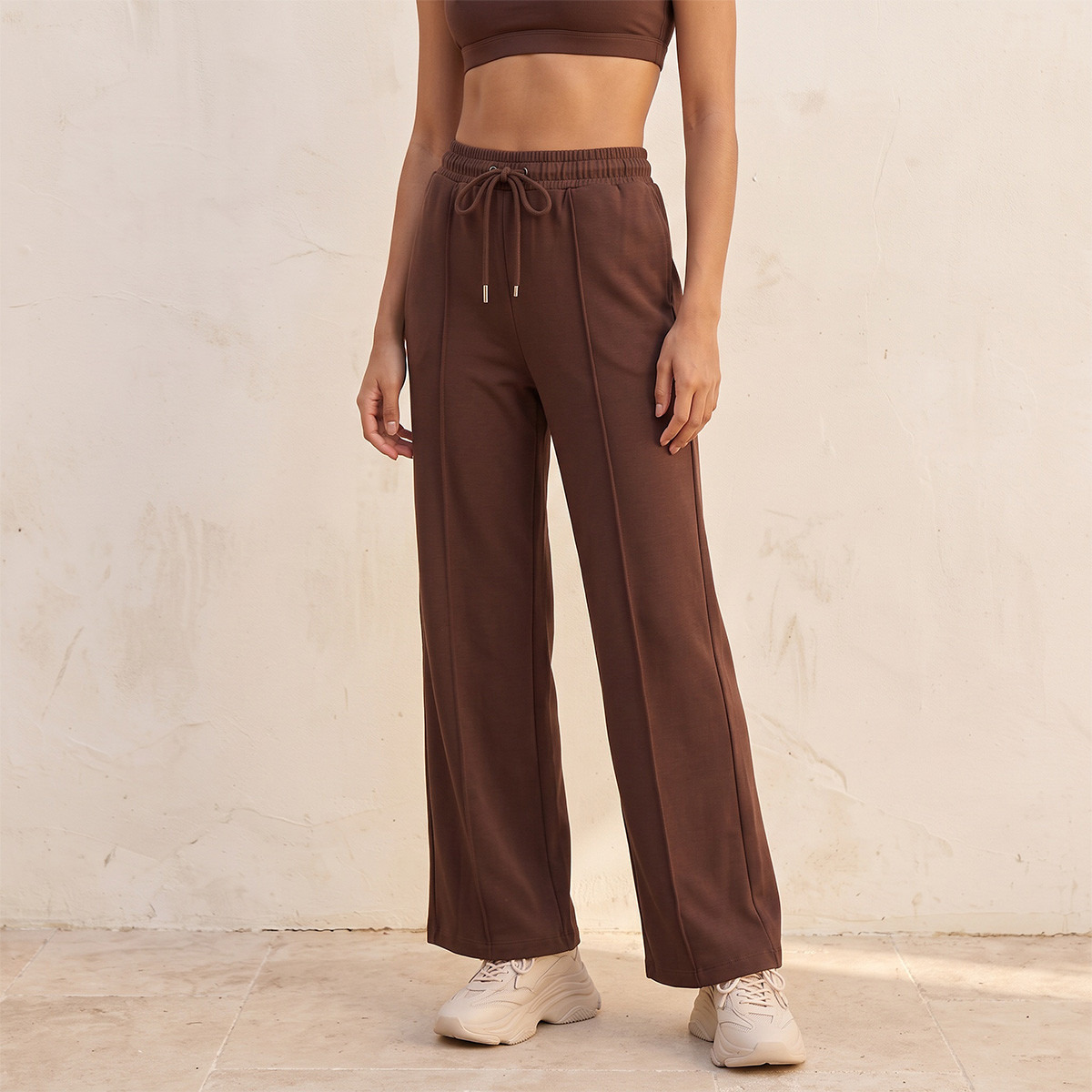 Splash Youth Straight Fit Drawstring Waist Trousers-women-clothing-bottoms-joggers-image-1