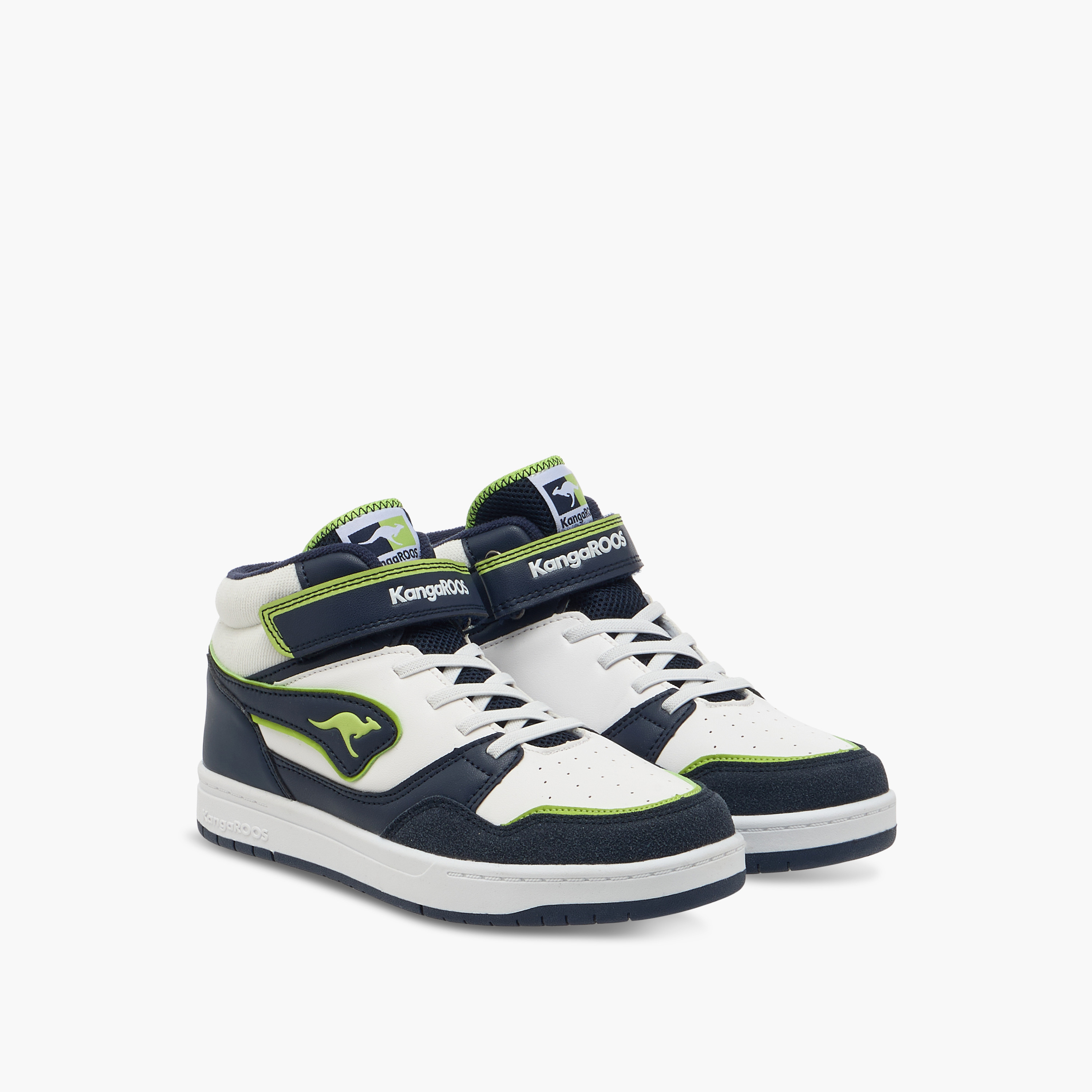 KangaROOS Kids' Logo Detail High Cut Sneakers with Hook and Loop Closure-girls-shoes-sneakers-image-1