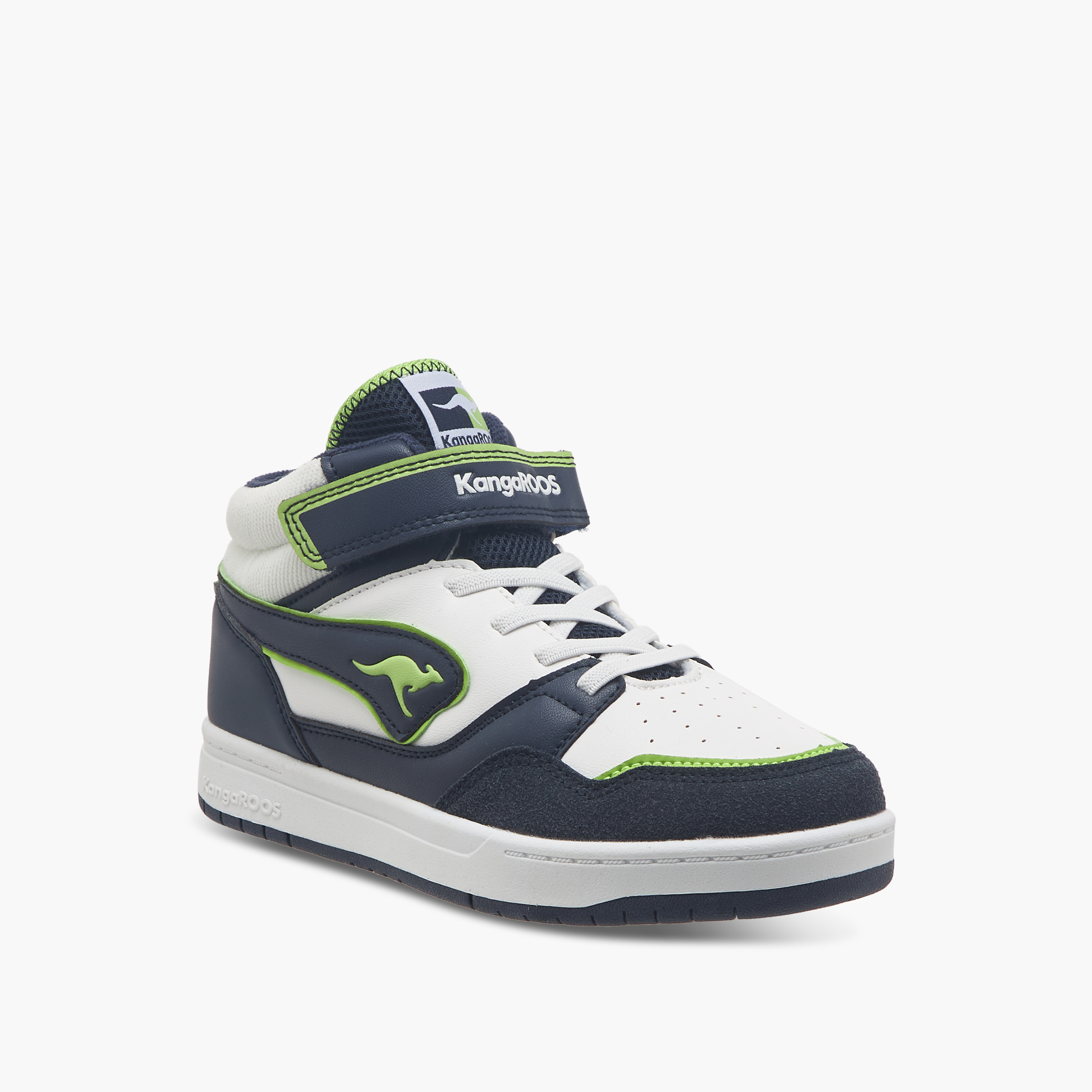 KangaROOS Kids' Logo Detail High Cut Sneakers with Hook and Loop Closure-girls-shoes-sneakers-image-2