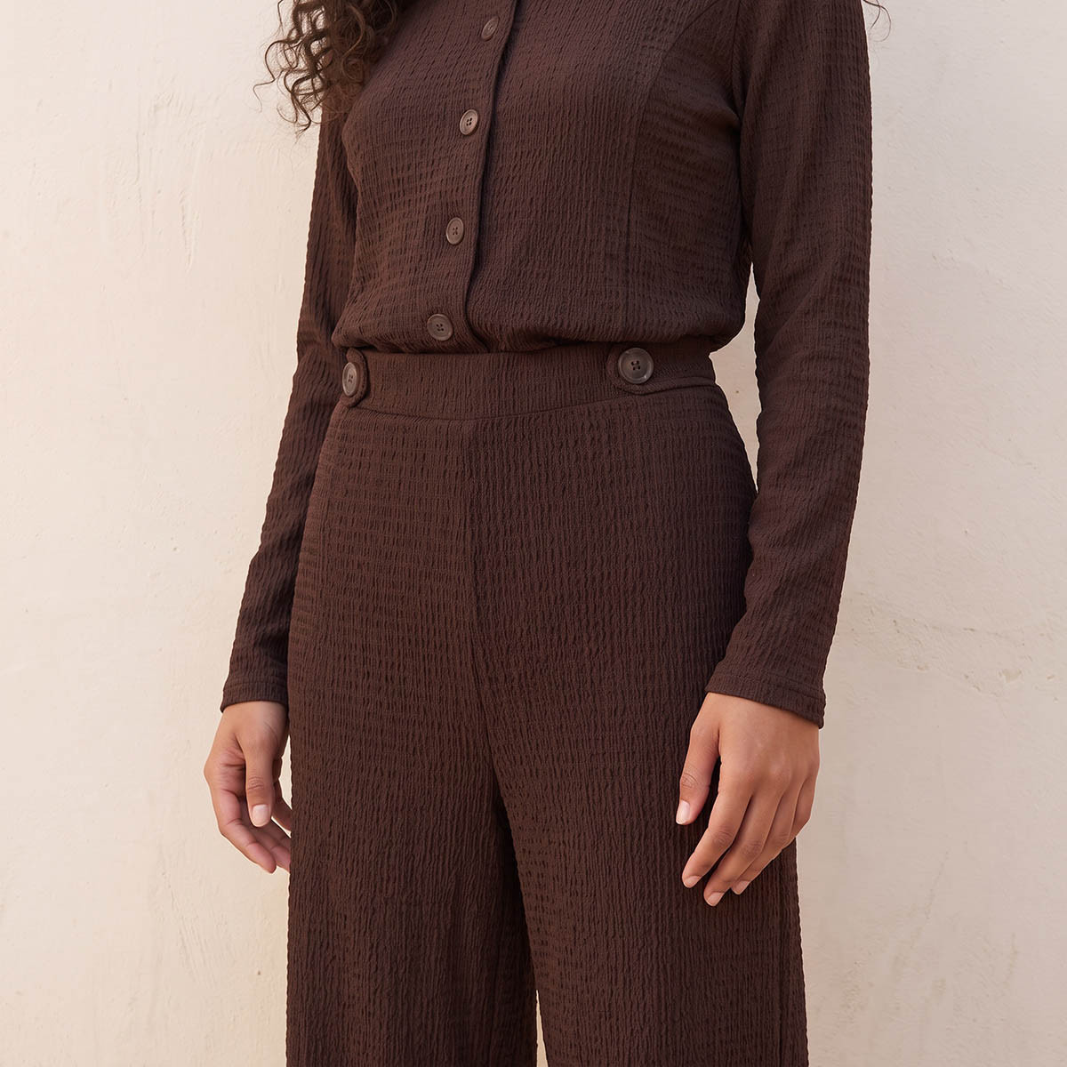 Splash Youth Elastic Waist Textured Pants-women-clothing-trousers-image-2