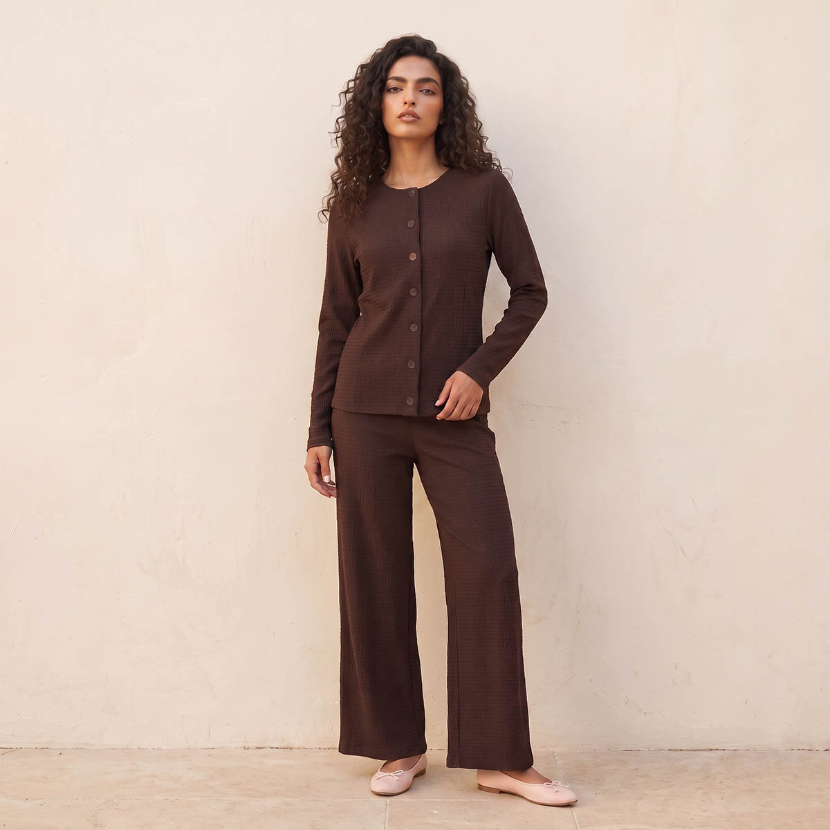 Splash Youth Elastic Waist Textured Pants-women-clothing-trousers-image-3