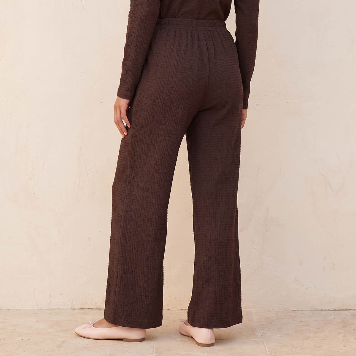Splash Youth Elastic Waist Textured Pants-women-clothing-trousers-image-4