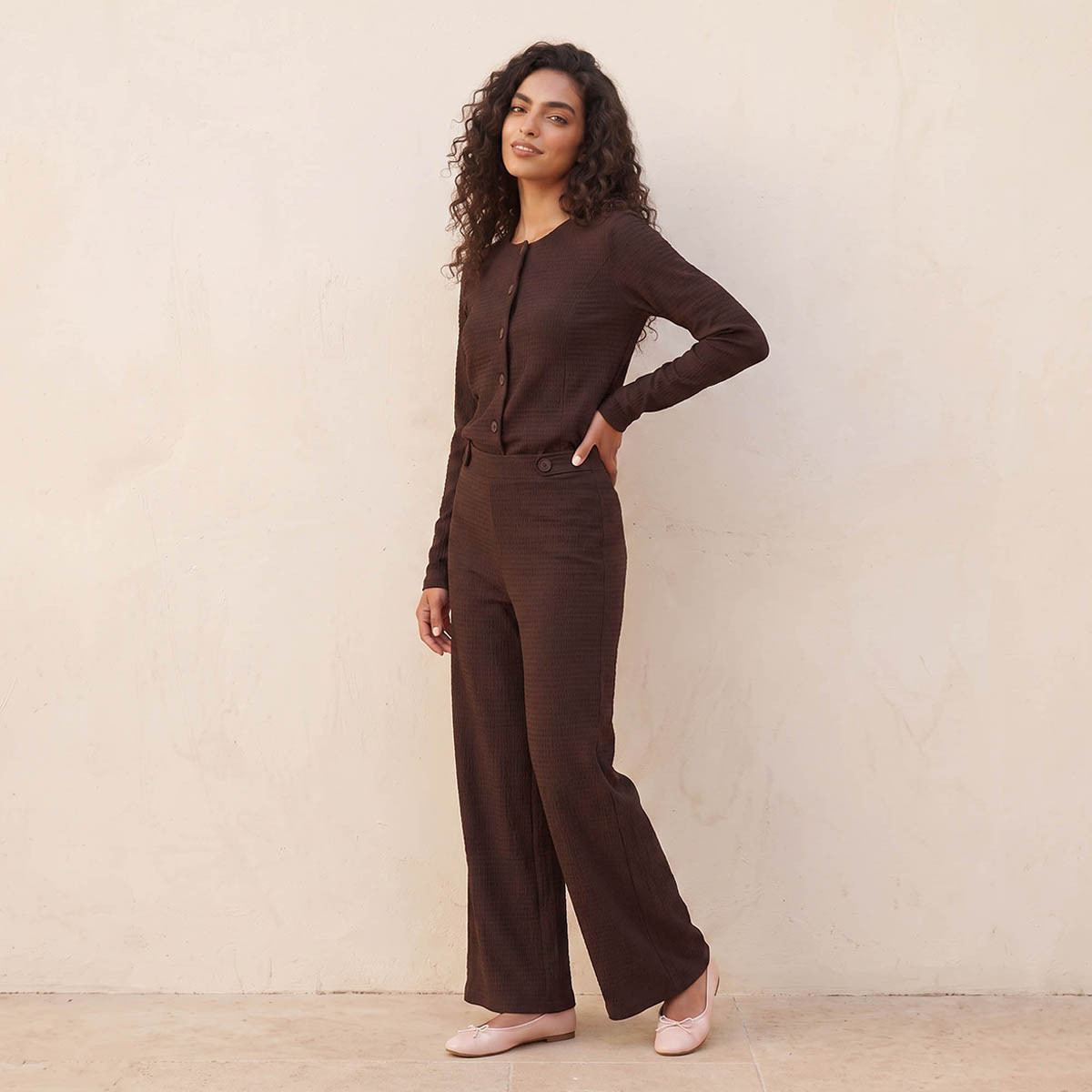 Splash Youth Elastic Waist Textured Pants-women-clothing-trousers-image-5