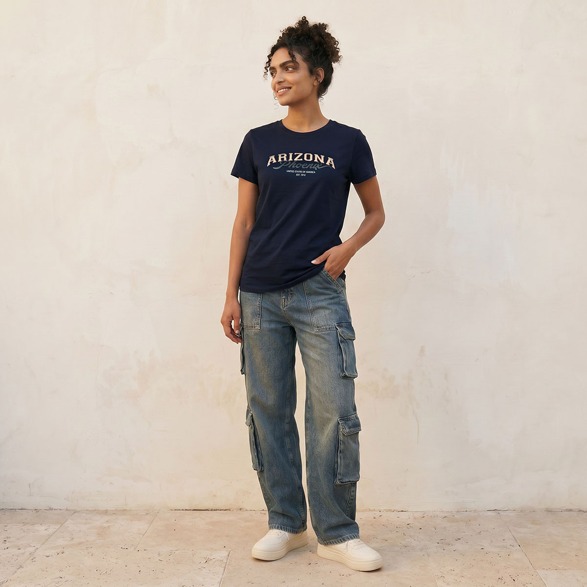 Splash Youth Cotton T-shirt with Typographic Print-women-clothing-tshirts-image-3