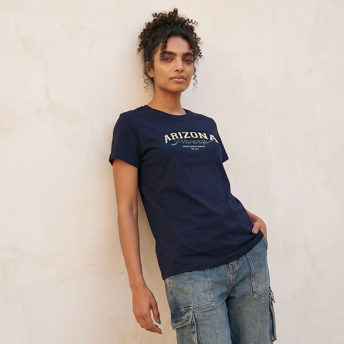 Splash Youth Cotton T-shirt with Typographic Print-women-clothing-tshirts-image-5