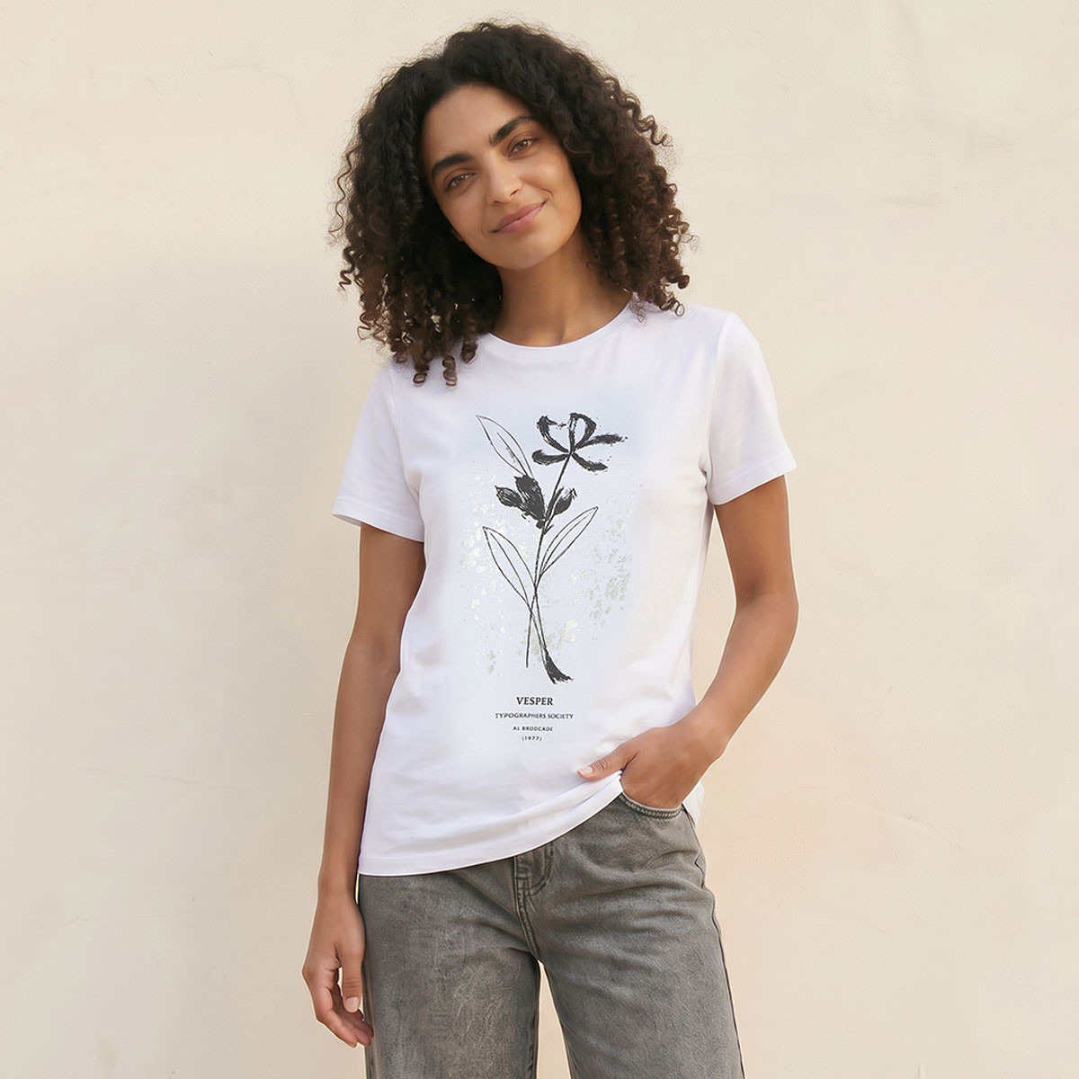 Splash Youth Cotton T-shirt with Floral Print-women-clothing-tshirts-image-1