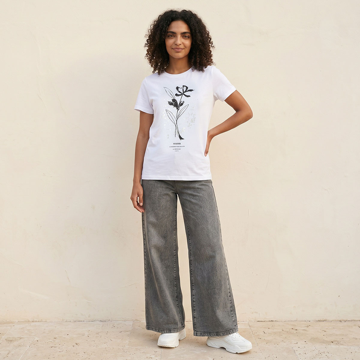 Splash Youth Cotton T-shirt with Floral Print-women-clothing-tshirts-image-3