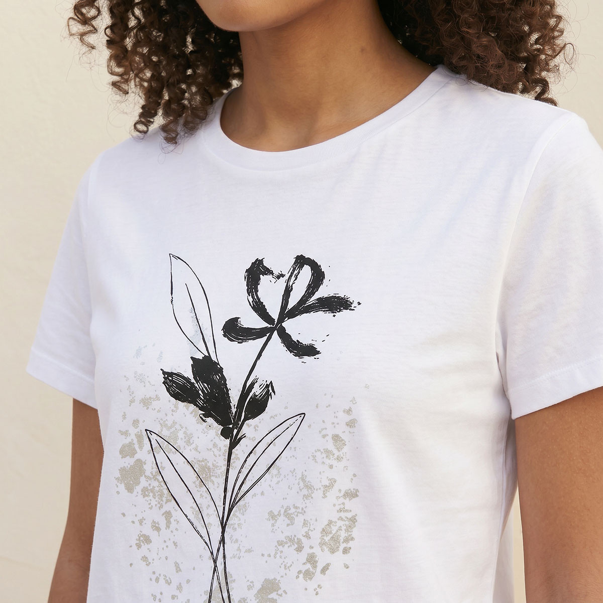 Splash Youth Cotton T-shirt with Floral Print-women-clothing-tshirts-image-6