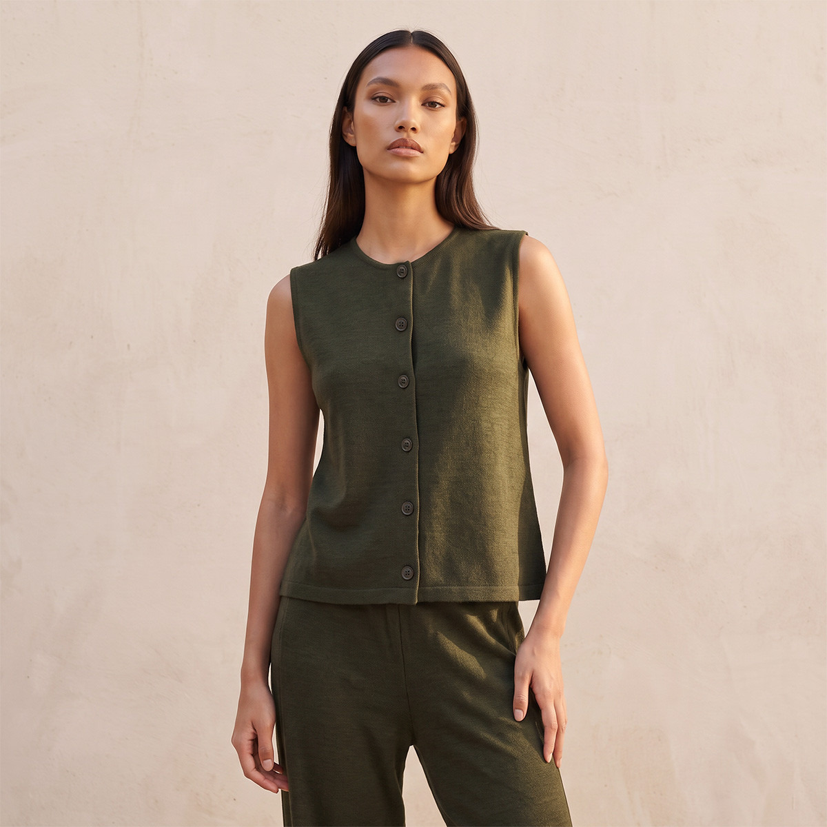 Splash Youth Textured Sleeveless Top with Buttons-women-clothing-shirtsandblouses-blouses-image-1