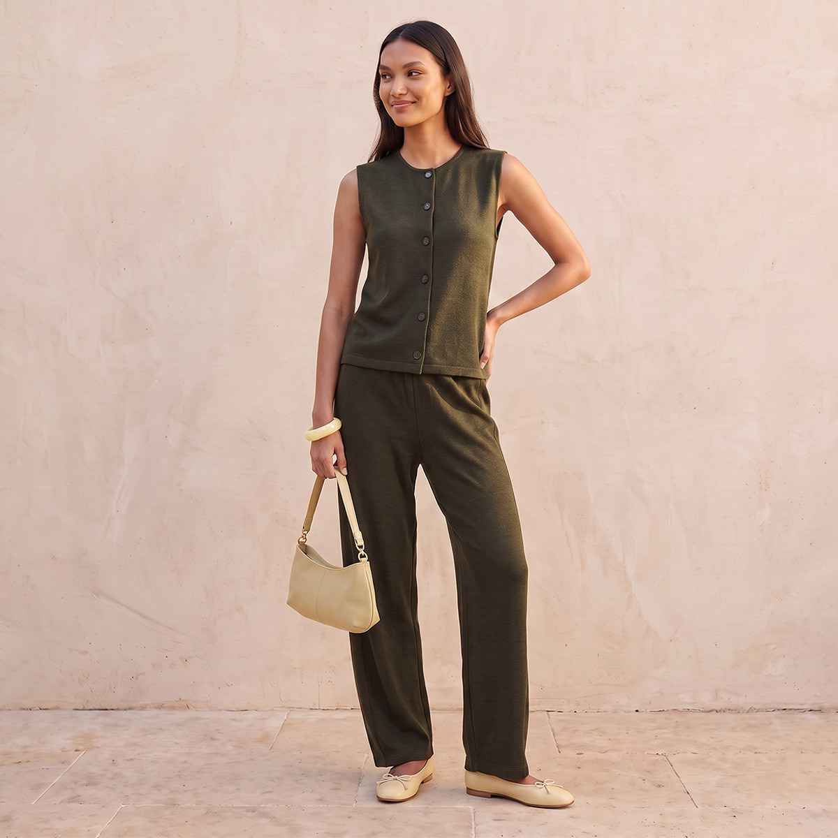 Splash Youth Textured Sleeveless Top with Buttons-women-clothing-shirtsandblouses-blouses-image-2