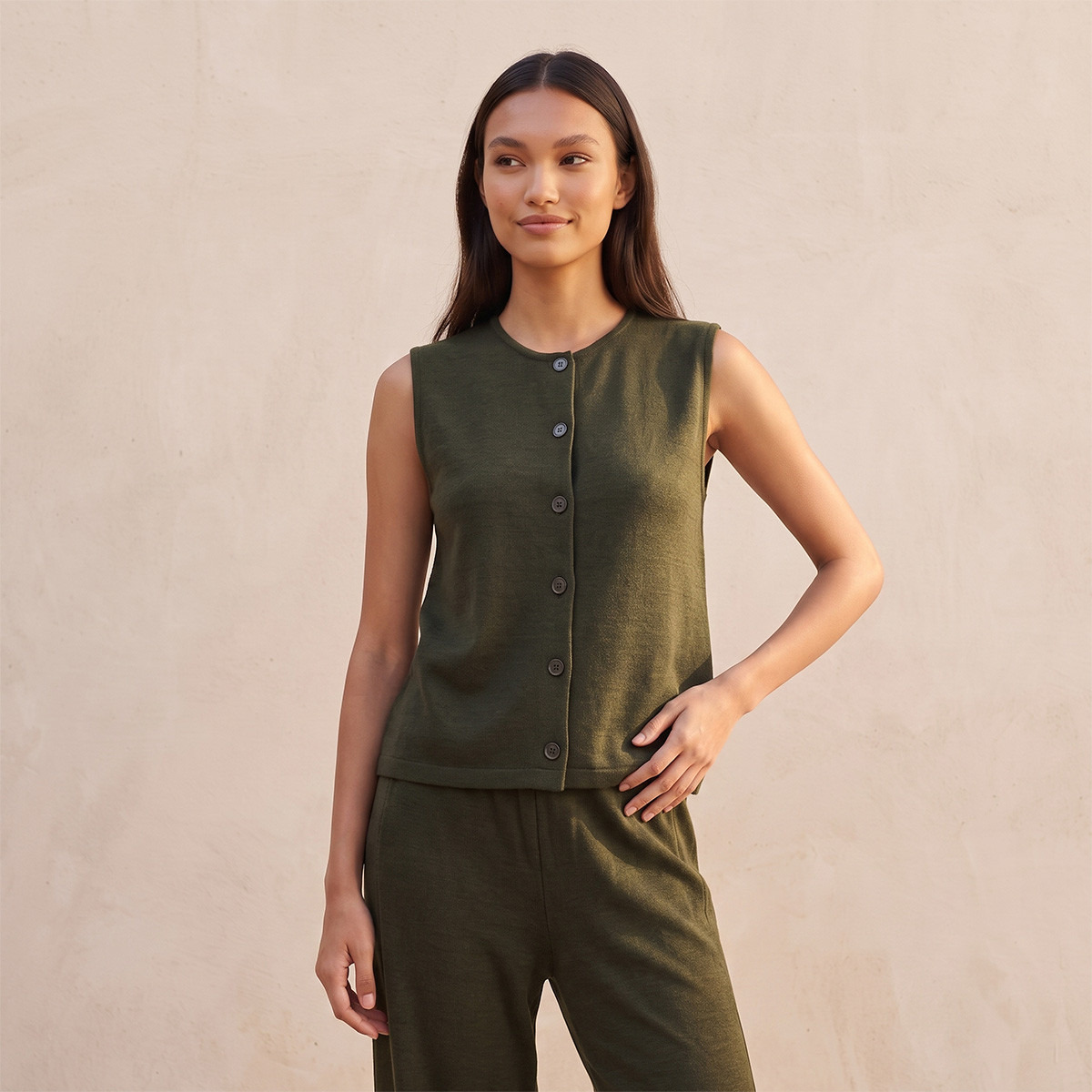Splash Youth Textured Sleeveless Top with Buttons-women-clothing-shirtsandblouses-blouses-image-5