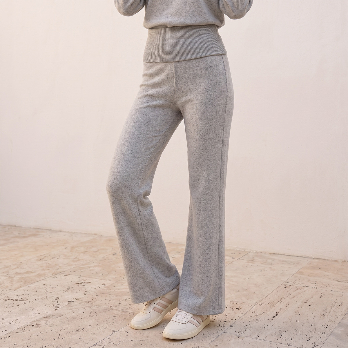 بنطلون واسع بقصة فلير وخصر مضلع من سبلاش يوث-women-clothing-trousers-image-1
