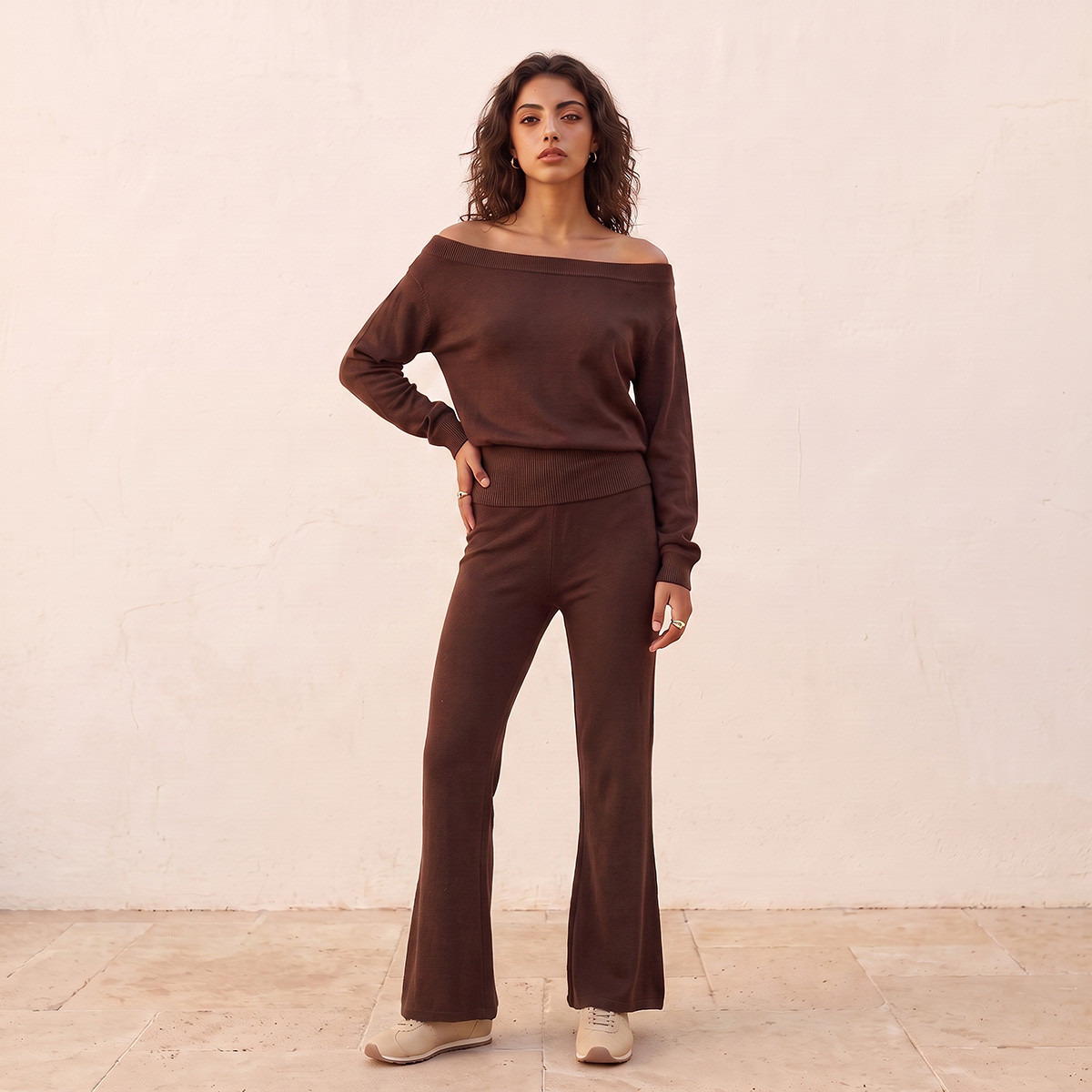 بنطلون واسع بقصة فلير وخصر مضلع من سبلاش يوث-women-clothing-trousers-image-2