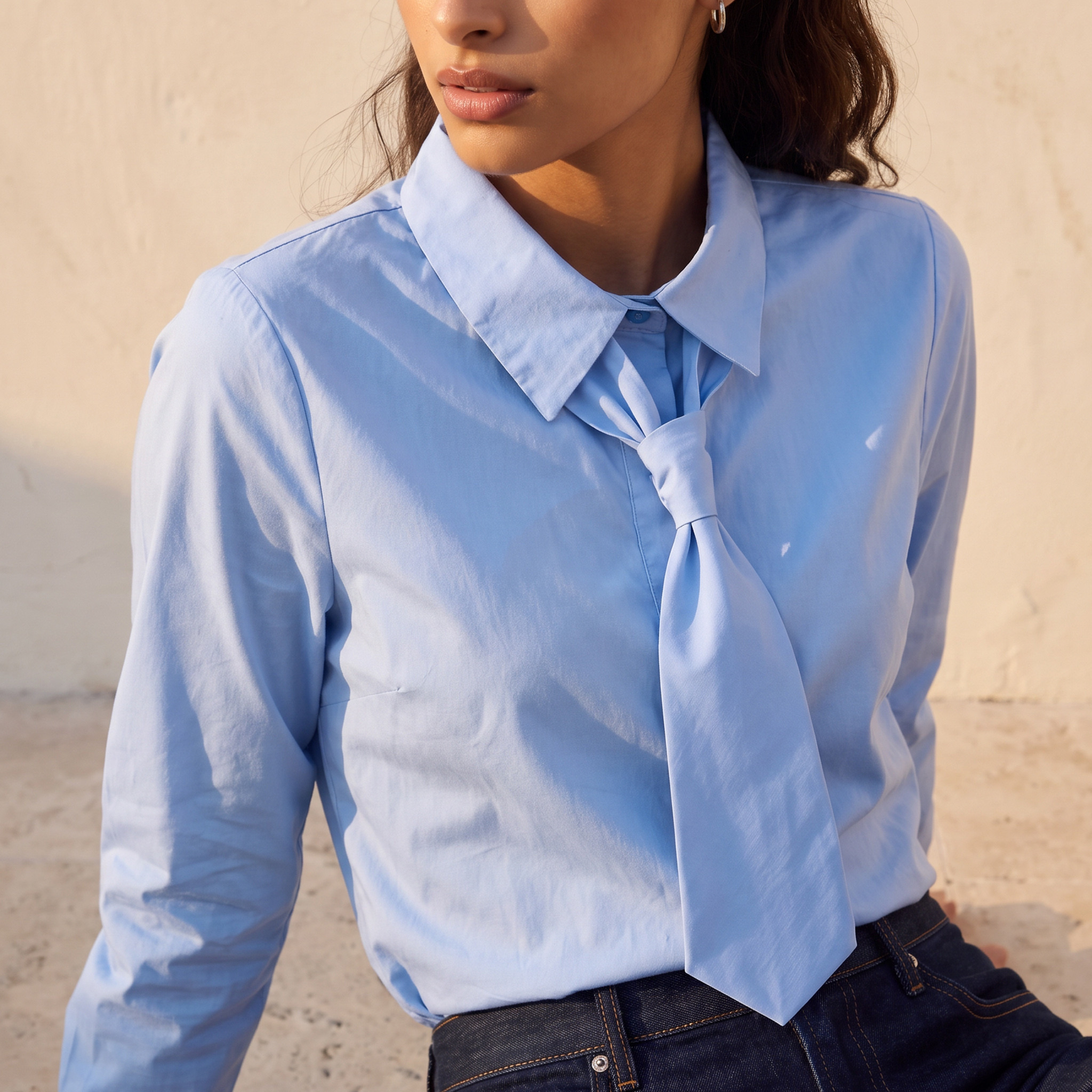 Splash Youth Cotton Shirt with Tie Detail-women-clothing-shirtsandblouses-shirts-image-5