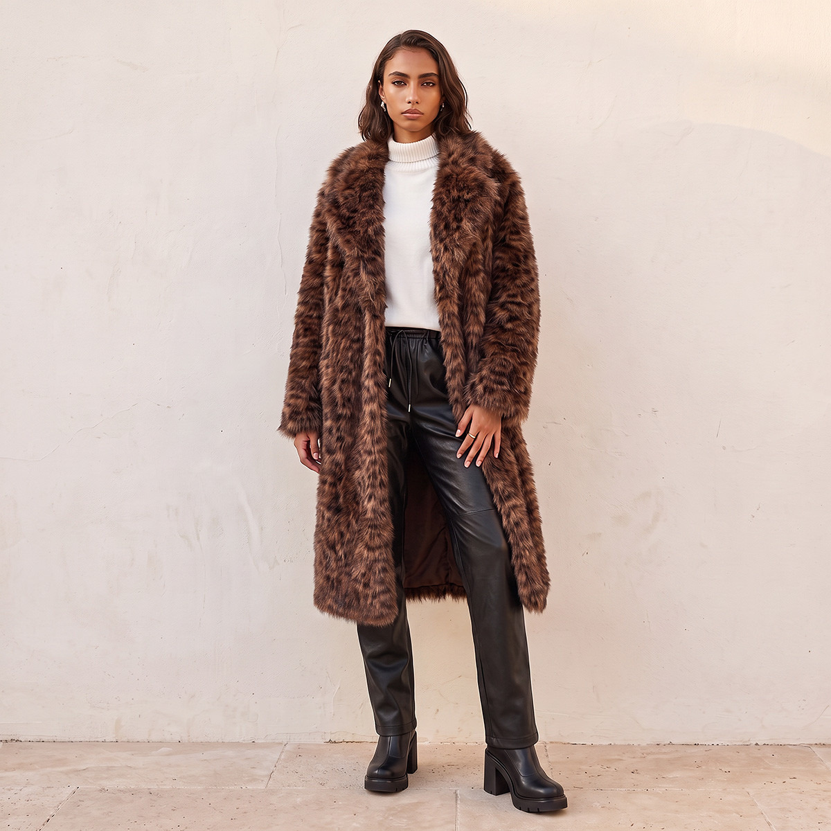 Splash Youth Long Coat with Faux Fur Detail-women-winterwear-coatsandjackets-coats-image-2