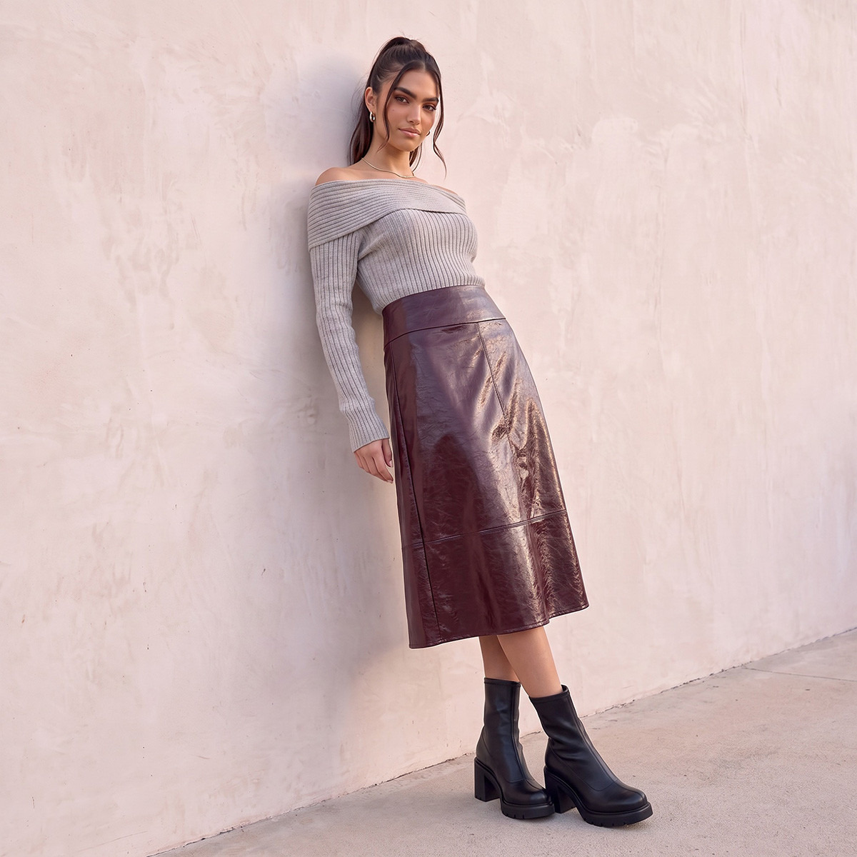 Splash Youth Textured Off Shoulder Sweater-women-winterwear-cardigansandjumpers-jumpers-image-3