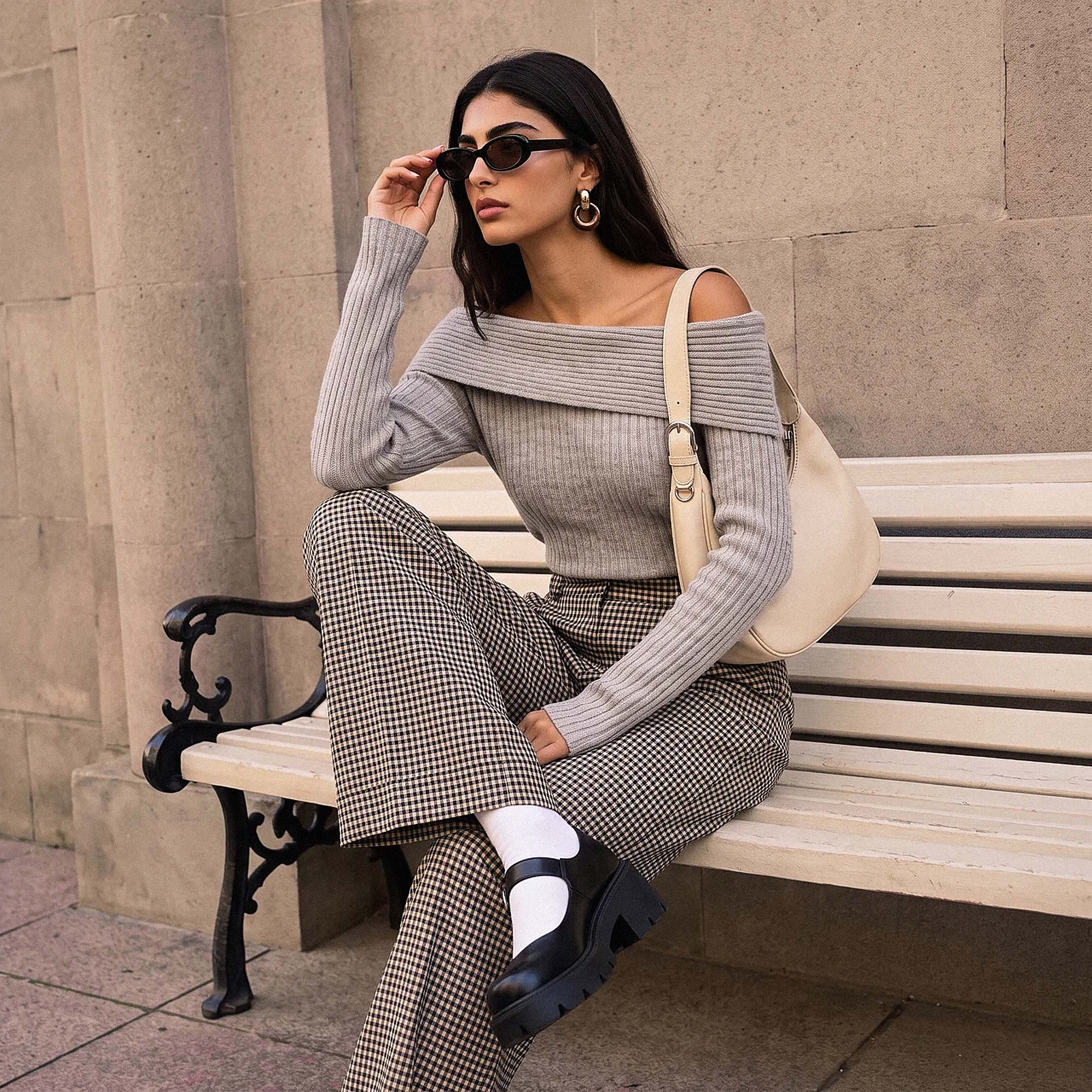 Splash Youth Textured Off Shoulder Sweater-women-winterwear-cardigansandjumpers-jumpers-image-1