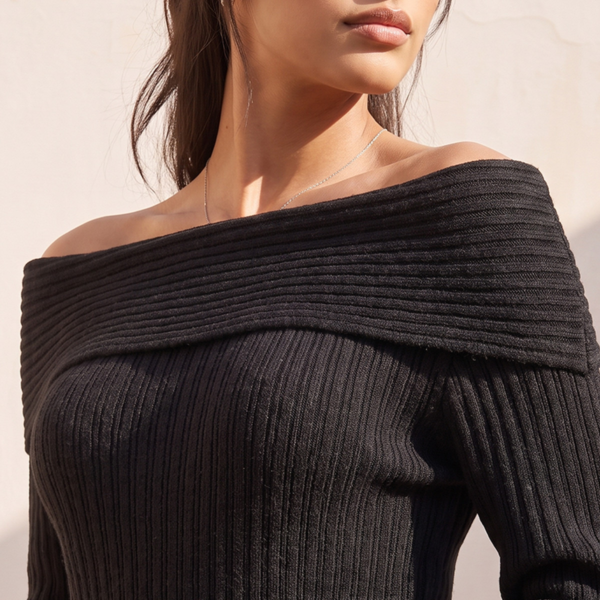 Splash Youth Textured Off Shoulder Sweater-women-winterwear-cardigansandjumpers-jumpers-image-8