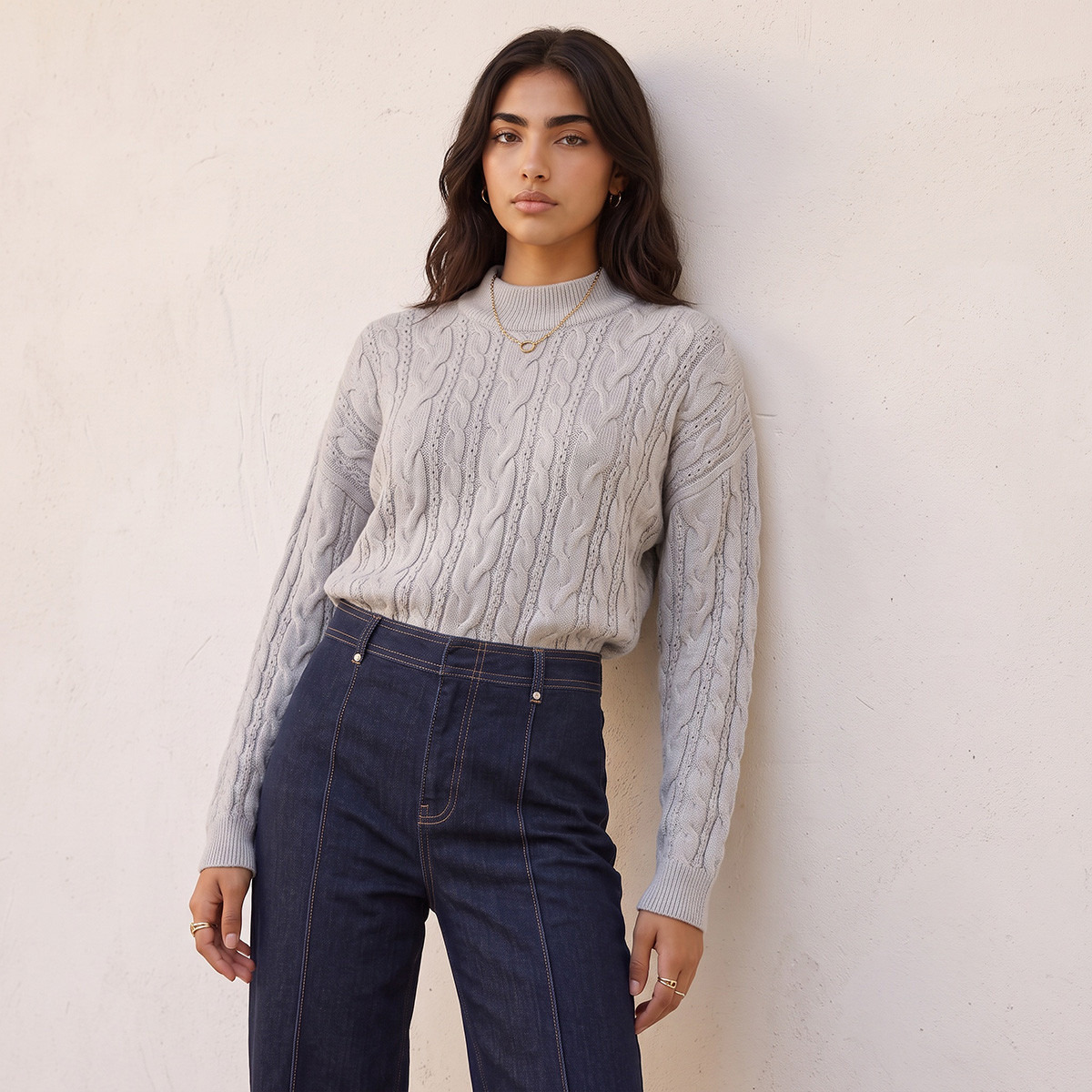 Splash Youth Oversized Cable Knit Sweater-women-winterwear-cardigansandjumpers-jumpers-image-1