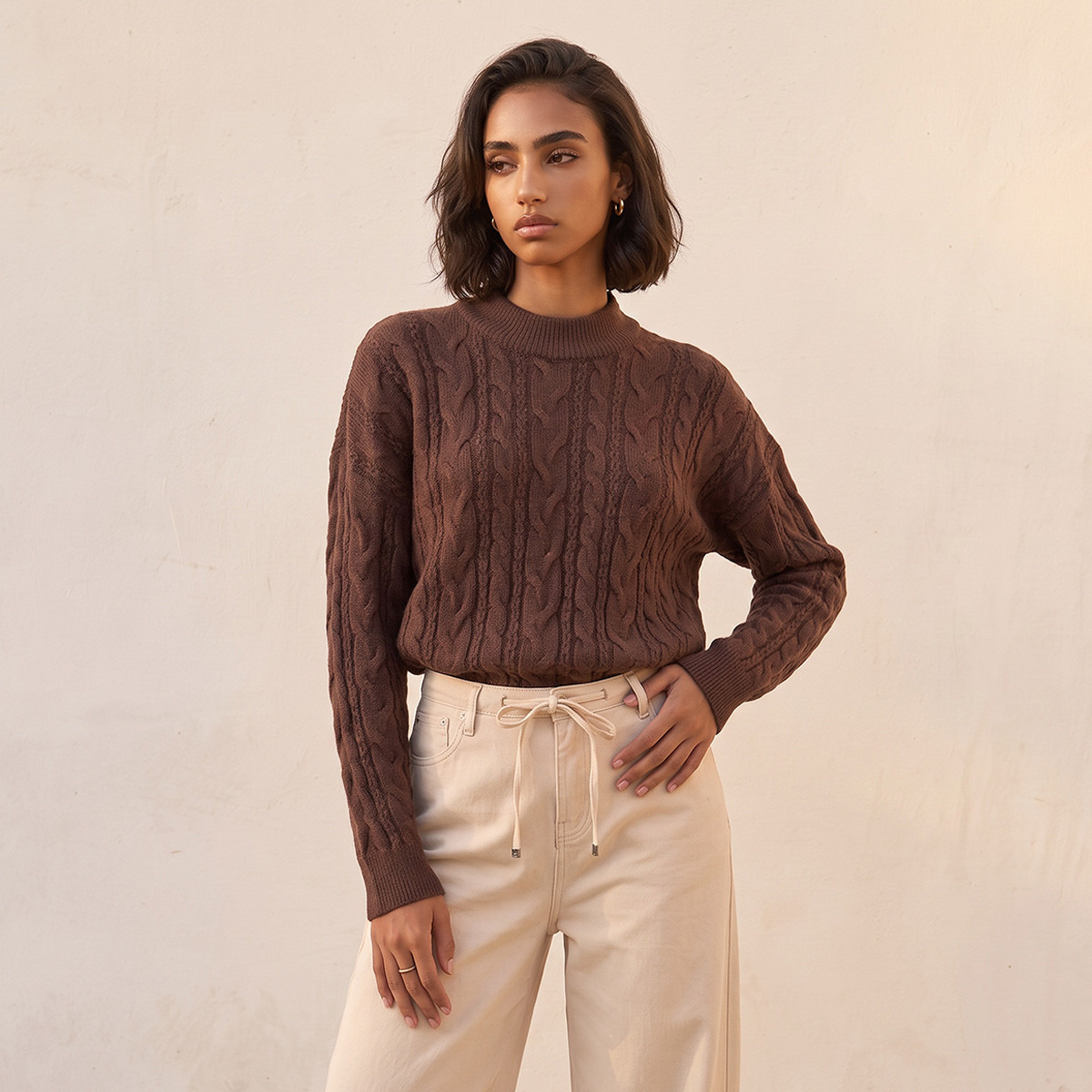 Splash Youth Oversized Cable Knit Sweater-women-winterwear-cardigansandjumpers-jumpers-image-2